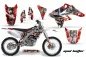 Preview: Mad-Hatter Hintergrund = Rot, Designfarbe = Silber ohne Nummernfeldern für Suzuki RMZ 250 2007-2009