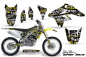 Preview: SilverStar-Silverhaze Hintergrund = Schwarz, Designfarbe = Gelb ohne Nummernfeldern für Suzuki RMZ 250 2007-2009