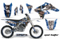 Preview: Mad-Hatter Hintergrund = Blau, Designfarbe = Silber mit Nummernfeldern für Suzuki RMZ 250 2007-2009