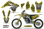 Preview: Widow Maker Hintergrund = Gelb, Designfarbe = Schwarz mit Nummernfeldern für Suzuki RMZ 250 2010-2018