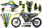 Preview: Mad-Hatter Hintergrund = Gelb, Designfarbe = Blau mit Nummernfeldern für Suzuki RMZ 450 2018-2025