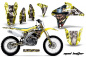 Preview: Mad-Hatter Hintergrund = Gelb, Designfarbe = Silber ohne Nummernfeldern für Suzuki RMZ 450 2005-2006