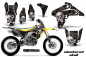 Preview: Checkered Skull Hintergrund = Schwarz, Designfarbe = Silber mit Nummernfeldern für Suzuki RMZ 450 2005-2006