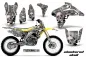 Preview: Checkered Skull Hintergrund = Silber, Designfarbe = Silber mit Nummernfeldern für Suzuki RMZ 450 2005-2006