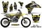 Preview: SilverStar-Silverhaze Hintergrund = Schwarz, Designfarbe = Gelb mit Nummernfeldern für Suzuki RMZ 450 2005-2006