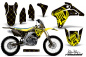 Preview: SilverStar-Reloaded Hintergrund = Schwarz, Designfarbe = Gelb mit Nummernfeldern für Suzuki RMZ 450 2005-2006
