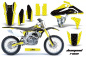 Preview: Diamond Race Hintergrund = Gelb, Designfarbe = Schwarz ohne Nummernfeldern für Suzuki RMZ 450 2007