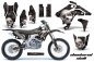 Preview: Checkered Skull Hintergrund = Schwarz, Designfarbe = Silber mit Nummernfeldern für Suzuki RMZ 450 2007