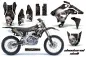 Preview: Checkered Skull Hintergrund = Schwarz, Designfarbe = Silber mit Nummernfeldern für Suzuki RMZ 450 2007