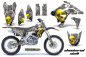 Preview: Checkered Skull Hintergrund = Silber, Designfarbe = Gelb mit Nummernfeldern für Suzuki RMZ 450 2007