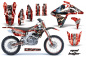 Preview: Mad-Hatter Hintergrund = Rot, Designfarbe = Silber mit Nummernfeldern für Suzuki RMZ 450 2007