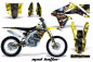 Preview: Mad-Hatter Hintergrund = Gelb, Designfarbe = Schwarz ohne Nummernfeldern für Suzuki RMZ 450 2008-2017