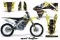 Preview: Mad-Hatter Hintergrund = Gelb, Designfarbe = Schwarz ohne Nummernfeldern für Suzuki RMZ 450 2008-2017