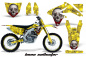 Preview: Bone Collector Gelb mit Nummernfeldern für Suzuki RMZ 450 2008-2017