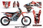 Preview: Mad-Hatter Hintergrund = Rot, Designfarbe = Silber mit Nummernfeldern für Suzuki RMZ 450 2008-2017