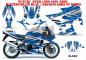 Preview: Slash Hintergrund = Blau, Designfarbe = Weiß für Suzuki GSX R 1000 2001-2002