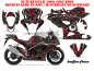 Preview: Butterfly Hintergrund = Schwarz, Designfarbe = Rot für Suzuki GSX R 1000 2005-2006