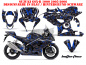 Preview: Butterfly Hintergrund = Schwarz, Designfarbe = Blau für Suzuki GSX R 1000 2005-2006
