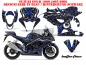 Preview: Butterfly Hintergrund = Schwarz, Designfarbe = Blau für Suzuki GSX R 1000 2005-2006