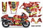 Preview: Mad-Hatter Hintergrund = Rot, Designfarbe = Gelb für Suzuki GSX R 1300 Hayabusa 2008-2018