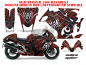 Preview: Widow Maker Hintergrund = Schwarz, Designfarbe = Rot für Suzuki GSX R 1300 Hayabusa 2008-2018