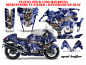 Preview: Mad-Hatter Hintergrund = Blau, Designfarbe = Silber für Suzuki GSX R 1300 Hayabusa 2008-2018