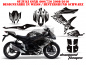 Preview: Diamond Flames Hintergrund = Schwarz, Designfarbe = Weiß für Suzuki GSXR 600/750 2008-2010