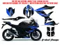 Preview: Tribal Flames Background = Black, Design color = Blue for Suzuki GSXR 600/750 2008-2010