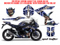 Preview: Mad-Hatter Hintergrund = Blau, Designfarbe = Silber für Suzuki GSXR 600/750 2008-2010