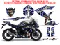 Preview: Mad-Hatter Background = Blue, Design color = Silver for Suzuki GSXR 600/750 2008-2010