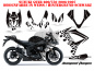 Preview: Diamond Flames Hintergrund = Schwarz, Designfarbe = Weiß für Suzuki GSXR 600/750 2006-2007