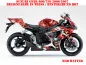 Preview: Mad Hatter Background = Red, Design color = White for Suzuki GSXR 600/750 2006-2007