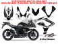 Preview: Tribal Flames Hintergrund = Schwarz, Designfarbe = Silber für Suzuki GSXR 600/750 2006-2007