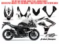 Preview: Tribal Flames Hintergrund = Schwarz, Designfarbe = Silber für Suzuki GSXR 600/750 2006-2007