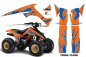 Preview: Tribal Flames Hintergrund = Orange, Designfarbe = Blau für Suzuki LT 230/LT 230r