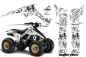 Preview: Butterfly Hintergrund = Weiß, Designfarbe = Schwarz für Suzuki LT 230/LT 230r