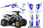 Preview: Tribal Flames Hintergrund =Weiß, Designfarbe = Blau für Suzuki LT 230/LT 230r