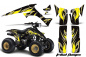 Preview: Tribal Flames Hintergrund = Schwarz, Designfarbe = Gelb für Suzuki LT 230/LT 230r