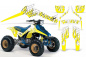 Preview: Diamond Flames Background = White, Design color = Yellow for Suzuki LT 250/LT 250r 1985-1992