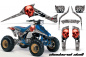 Preview: Checkered Skull Background = Silver, Design color = Red for Suzuki LT 250/LT 250r 1985-1992