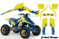 Preview: Tribal Flames Background = Yellow, Design color = Blue for Suzuki LT 250/LT 250r 1985-1992