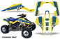 Preview: Diamond Race Hintergrund = Gelb, Designfarbe = Blau für Suzuki LT 500R Quadzilla 1987-1990