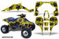 Preview: Northstar Hintergrund = Gelb, Designfarbe = Blau für Suzuki LT 500R Quadzilla 1987-1990