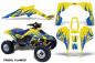 Preview: Tribal Flames Hintergrund = Gelb, Designfarbe = Blau für Suzuki LT 500R Quadzilla 1987-1990