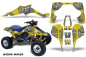 Preview: Widow Maker Hintergrund = Gelb, Designfarbe = Blau für Suzuki LT 500R Quadzilla 1987-1990