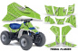 Preview: Tribal Flames Hintergrund = Grün, Designfarbe = Grün für Suzuki QuadSport LT80 1987-2006