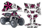 Preview: Northstar Hintergrund = Weiß, Designfarbe = Pink für Suzuki QuadSport LT80 1987-2006