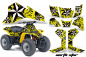 Preview: Northstar Hintergrund = Gelb, Designfarbe = Weiß für Suzuki QuadSport LT80 1987-2006