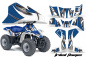 Preview: Tribal Flames Hintergrund = Blau, Designfarbe = Weiß für Suzuki QuadSport LT80 1987-2006