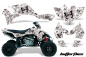Preview: Butterfly Hintergrund = Weiß, Designfarbe = Schwarz für Suzuki LTR 450